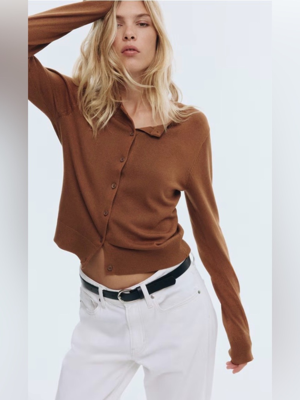 H&M Knit Cardigan in Brown (Style# 0579541192).-Large - Picture 5 of 9